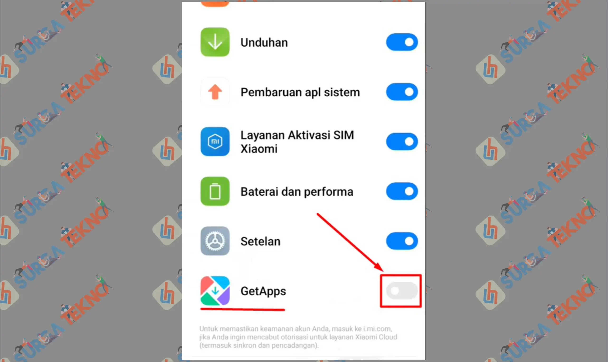12 Matikan GetApps - Cara Blokir Iklan di HP Android Tanpa Aplikasi Tambahan