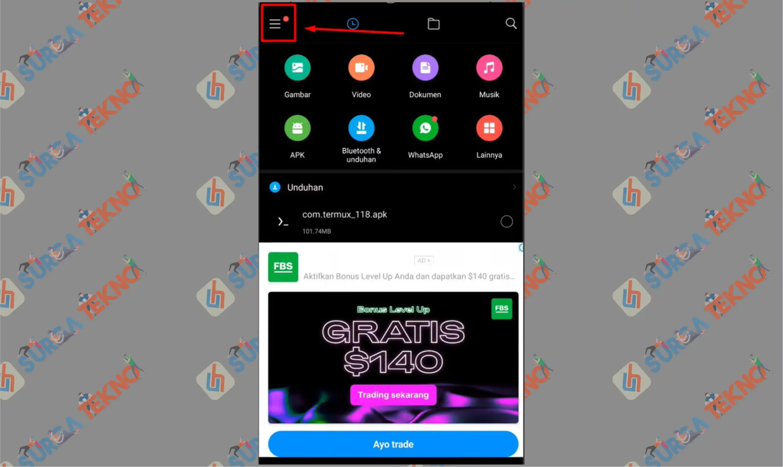 16 Ketuk Icon Titik Tiga - Cara Blokir Iklan di HP Android Tanpa Aplikasi Tambahan