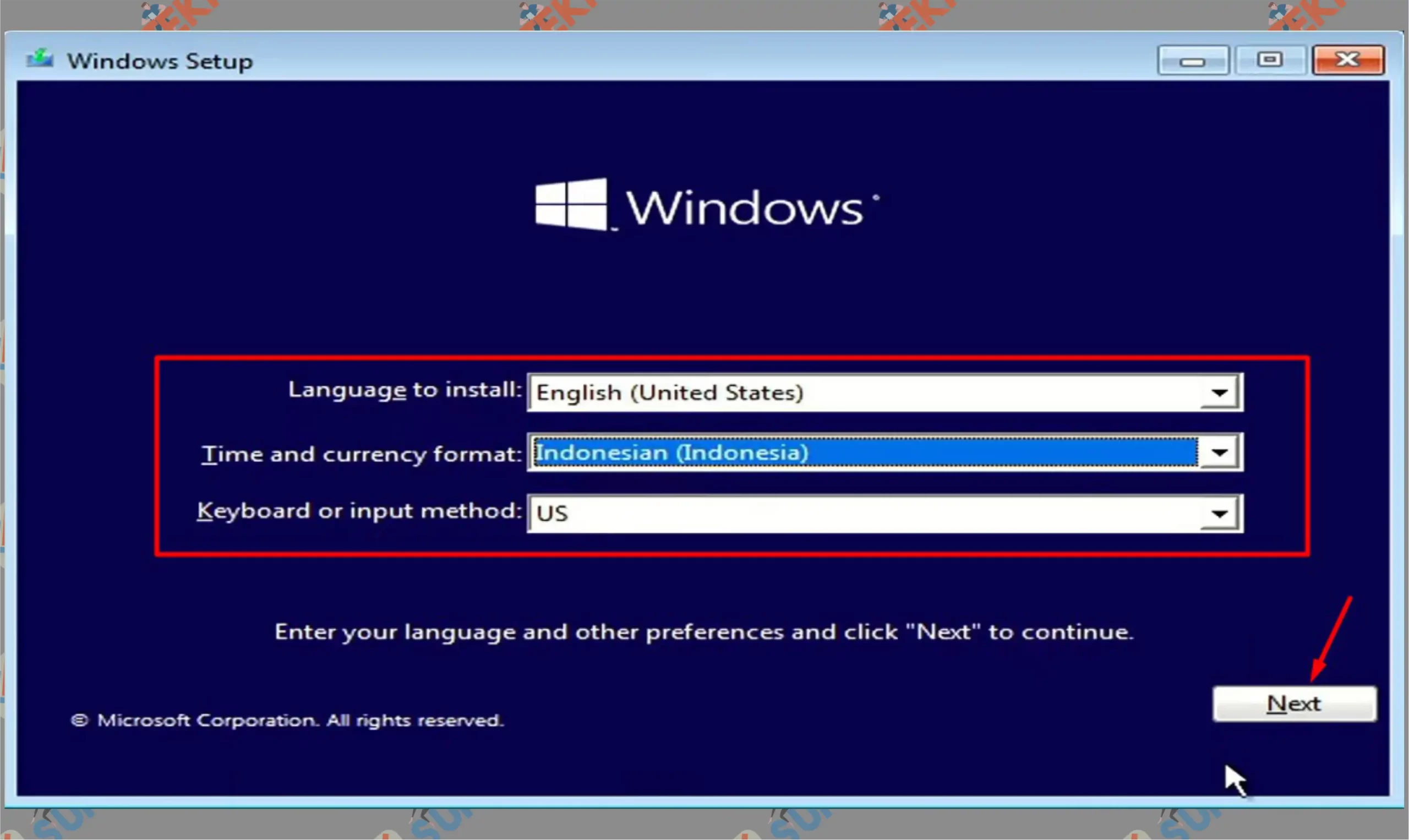 18 Atur Bahasa - Cara Install Windows 10 dengan Flashdisk