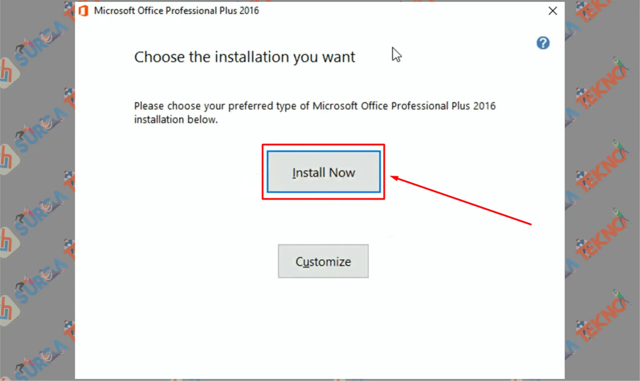 2 Pencet Tombol Install Now - Cara Download dan Install Microsoft Office 2016