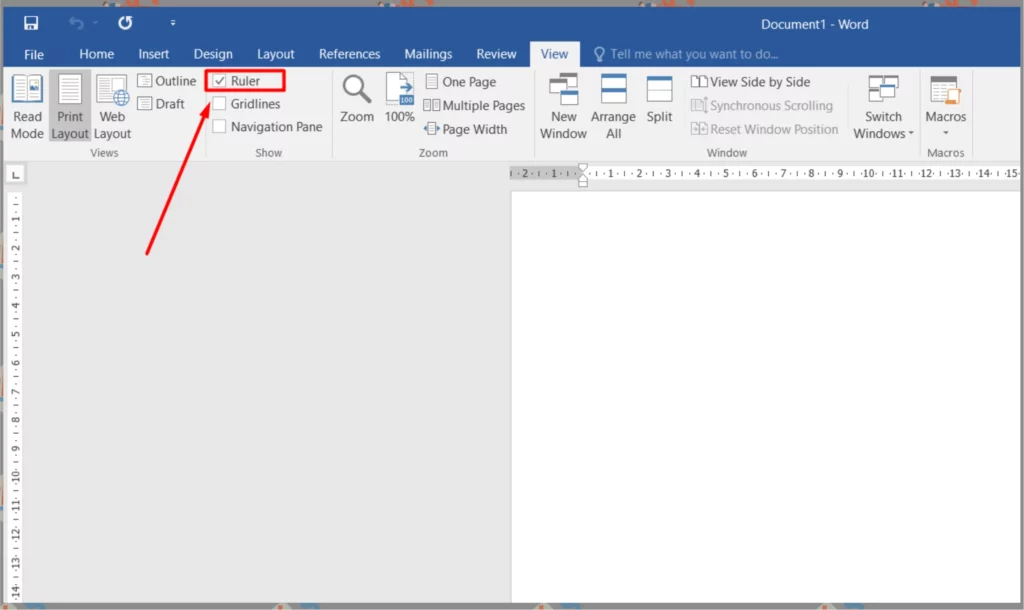 2 Pencet Tombol Ruler - Cara Menampilkan Ruler di Microsoft Word