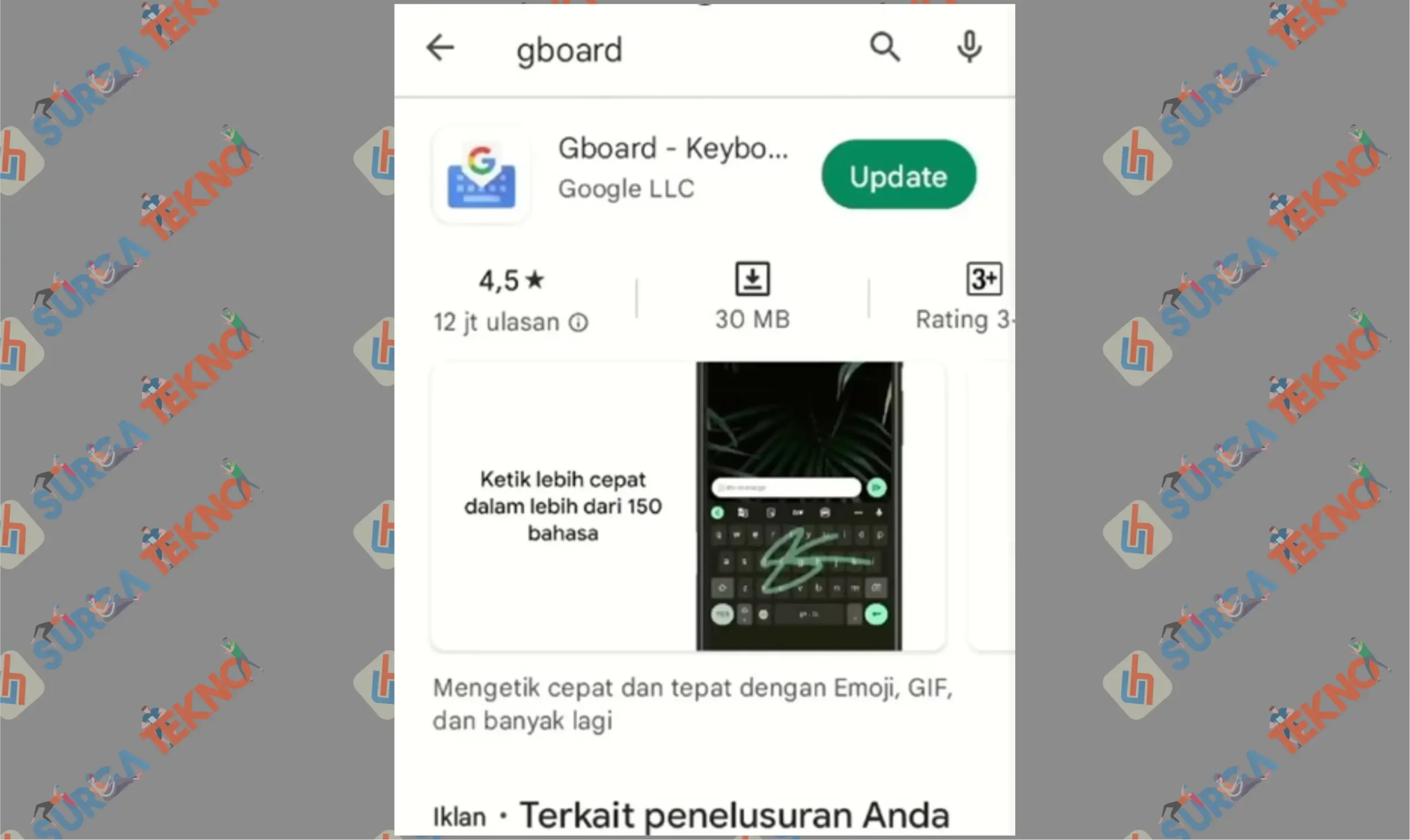 1 Install Aplikasi Gboard - Cara Menulis Caption Story Bahasa Arab di WhatsApp