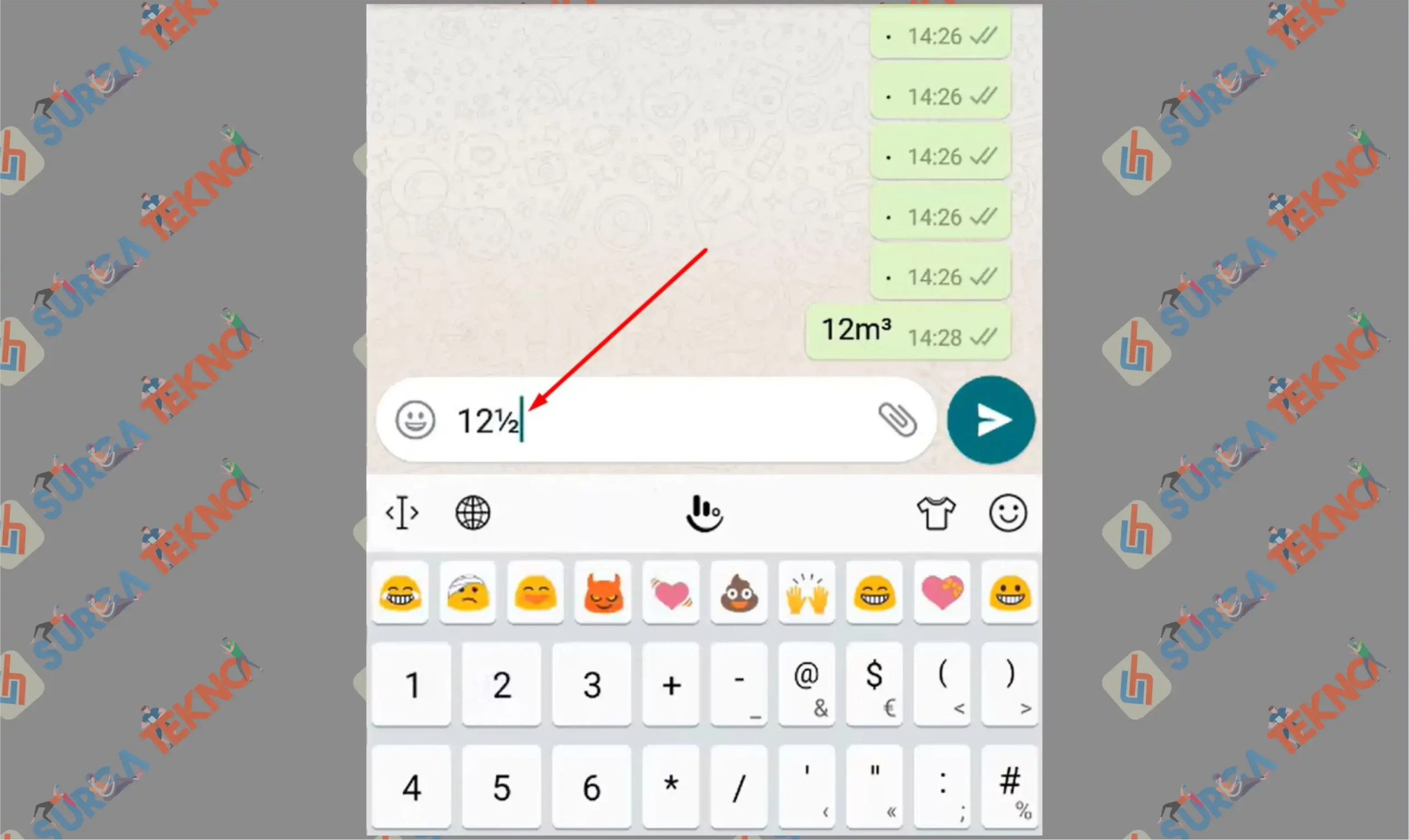 3 Tinggal Kamu Kirim - Cara Membuat Angka Pecahan di WhatsApp