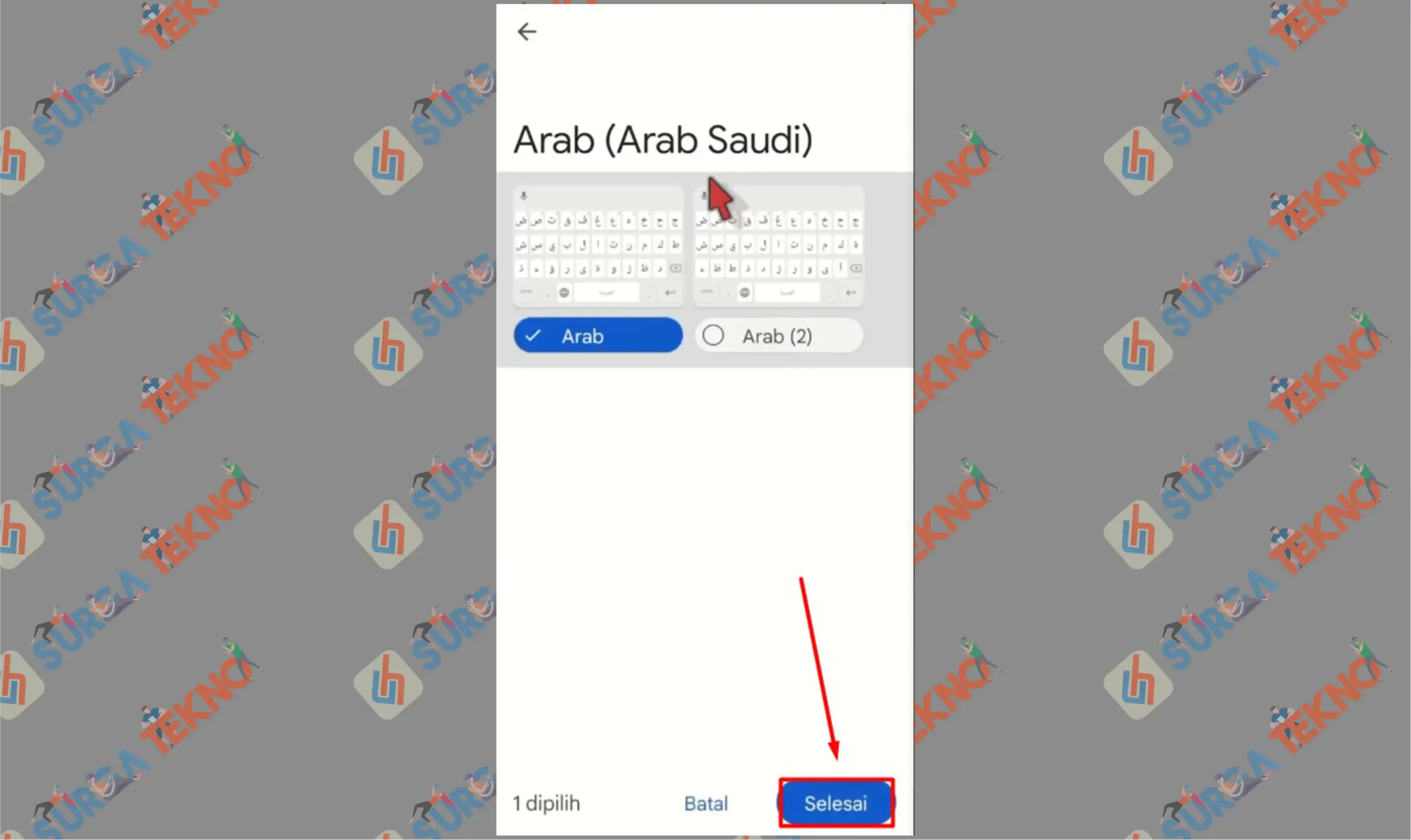 5 Kemudian Ketuk Selesai - Cara Balas Chat dengan Bahasa Arab di WhatsApp