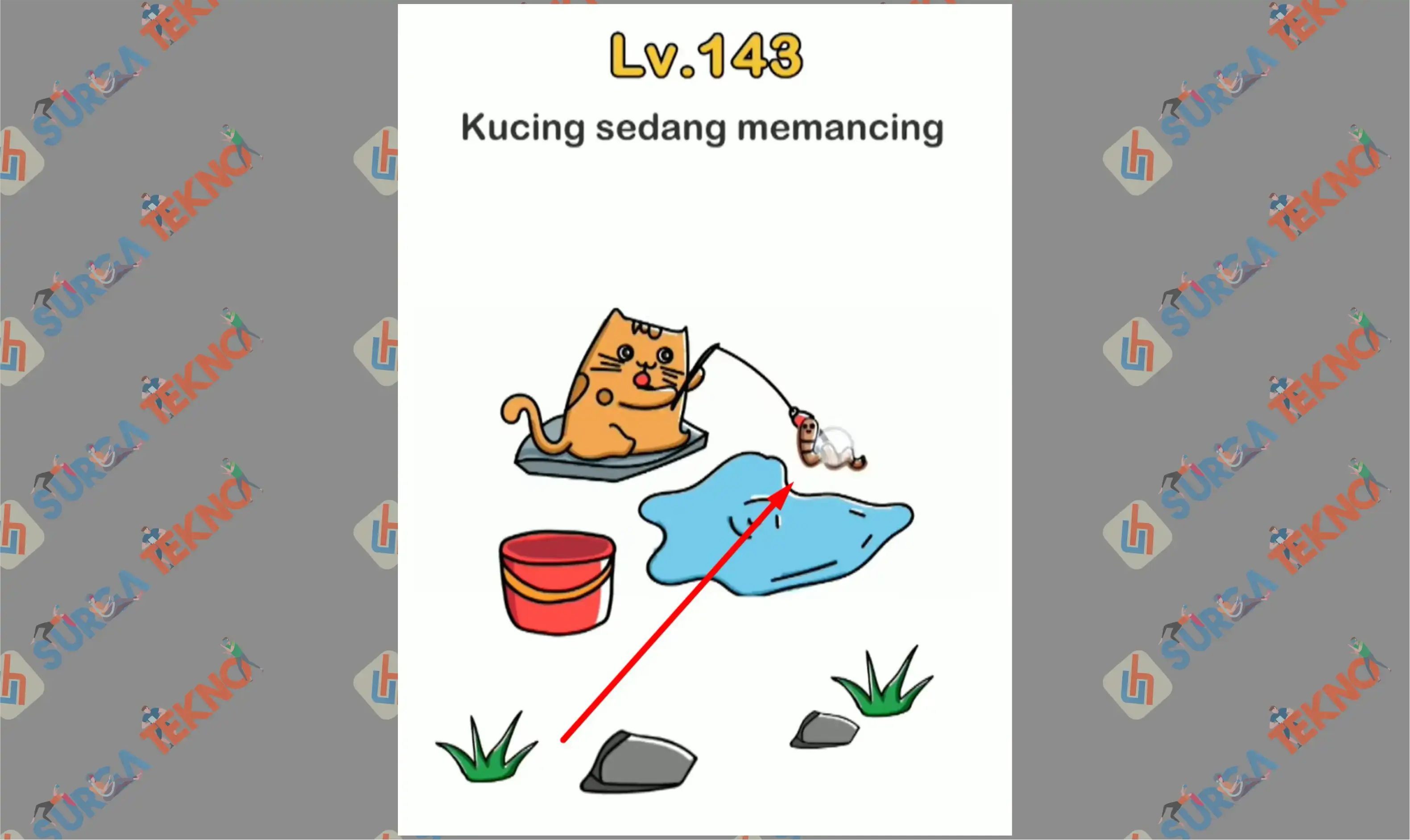 1 Kucing Memancing - Jawaban Kucing Sedang Memancing Brain Out