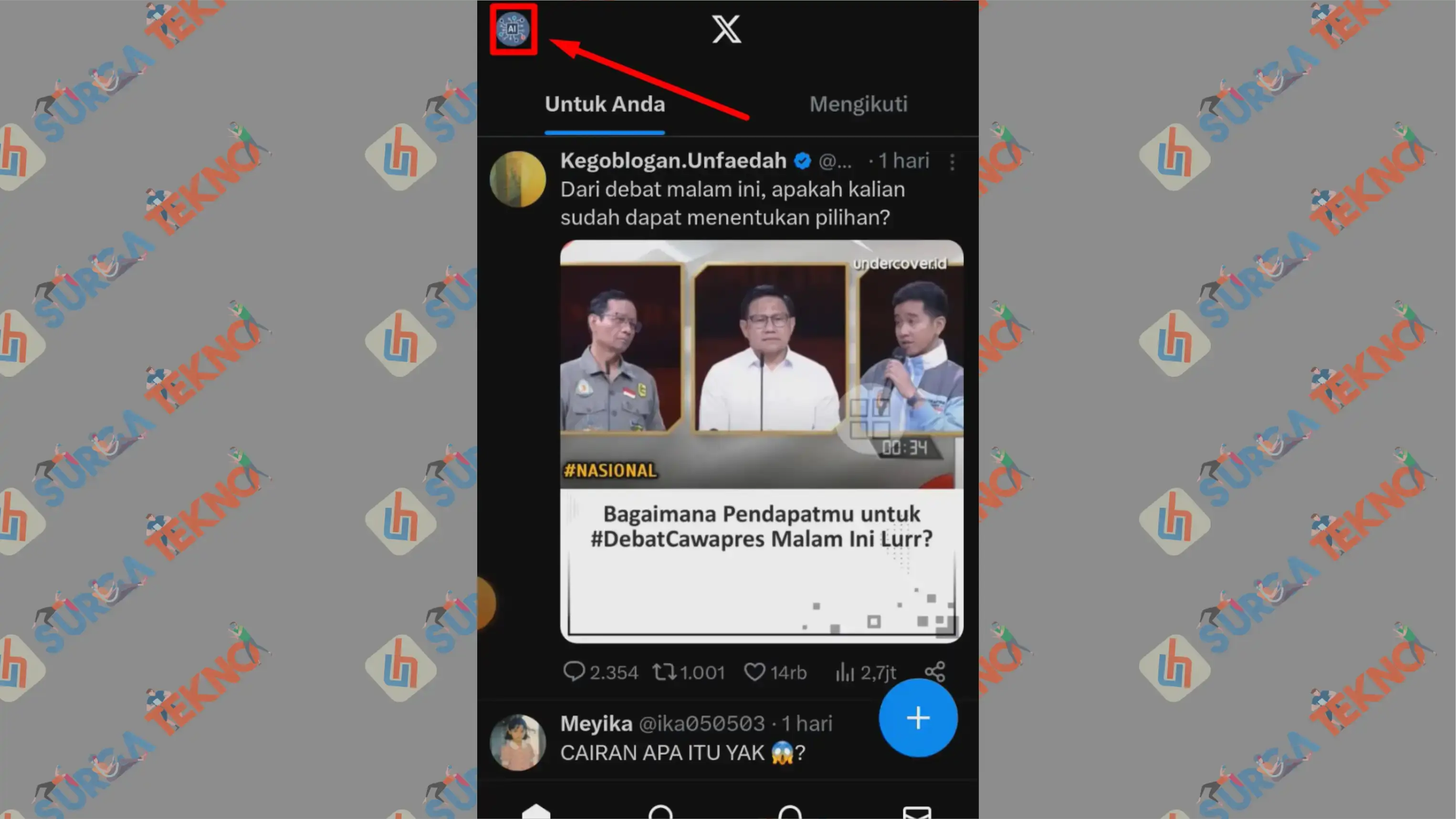 1 Pencet Tombol Akun - Cara Melihat Konten Sensitif di X (Twitter)