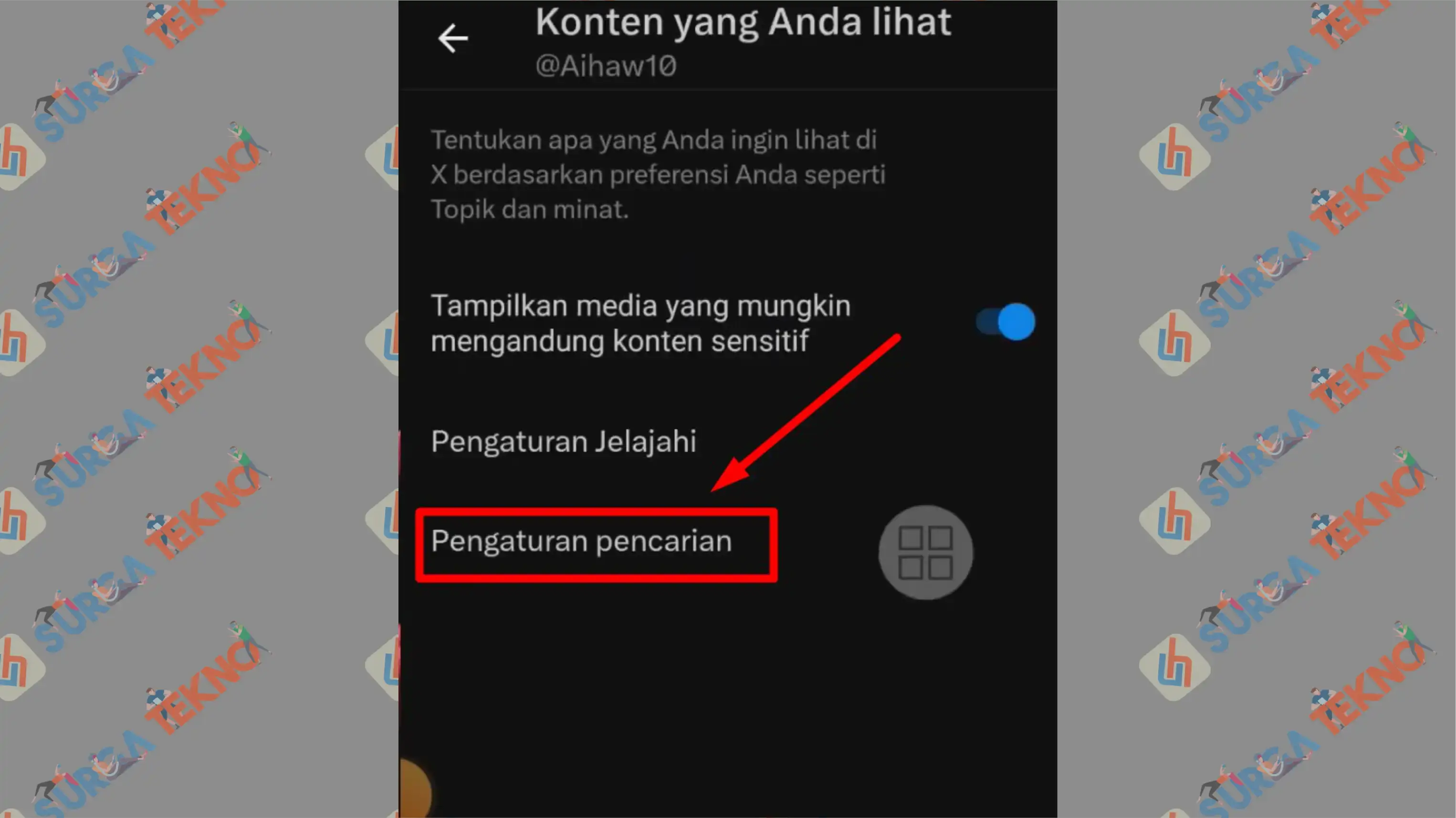 10 Pengaturan Pencarian - Cara Melihat Konten Sensitif di X (Twitter)