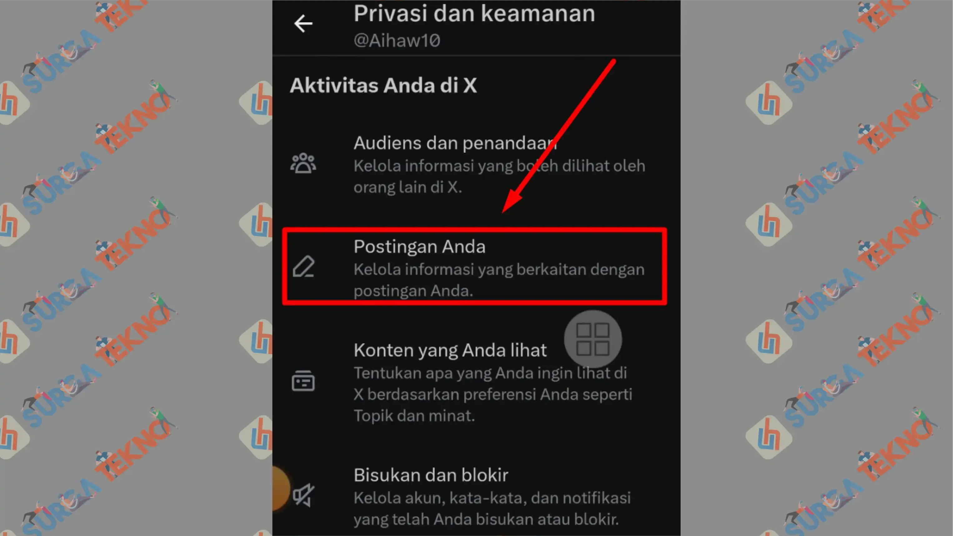 4 Postingan Anda - Cara Melihat Konten Sensitif di X (Twitter)