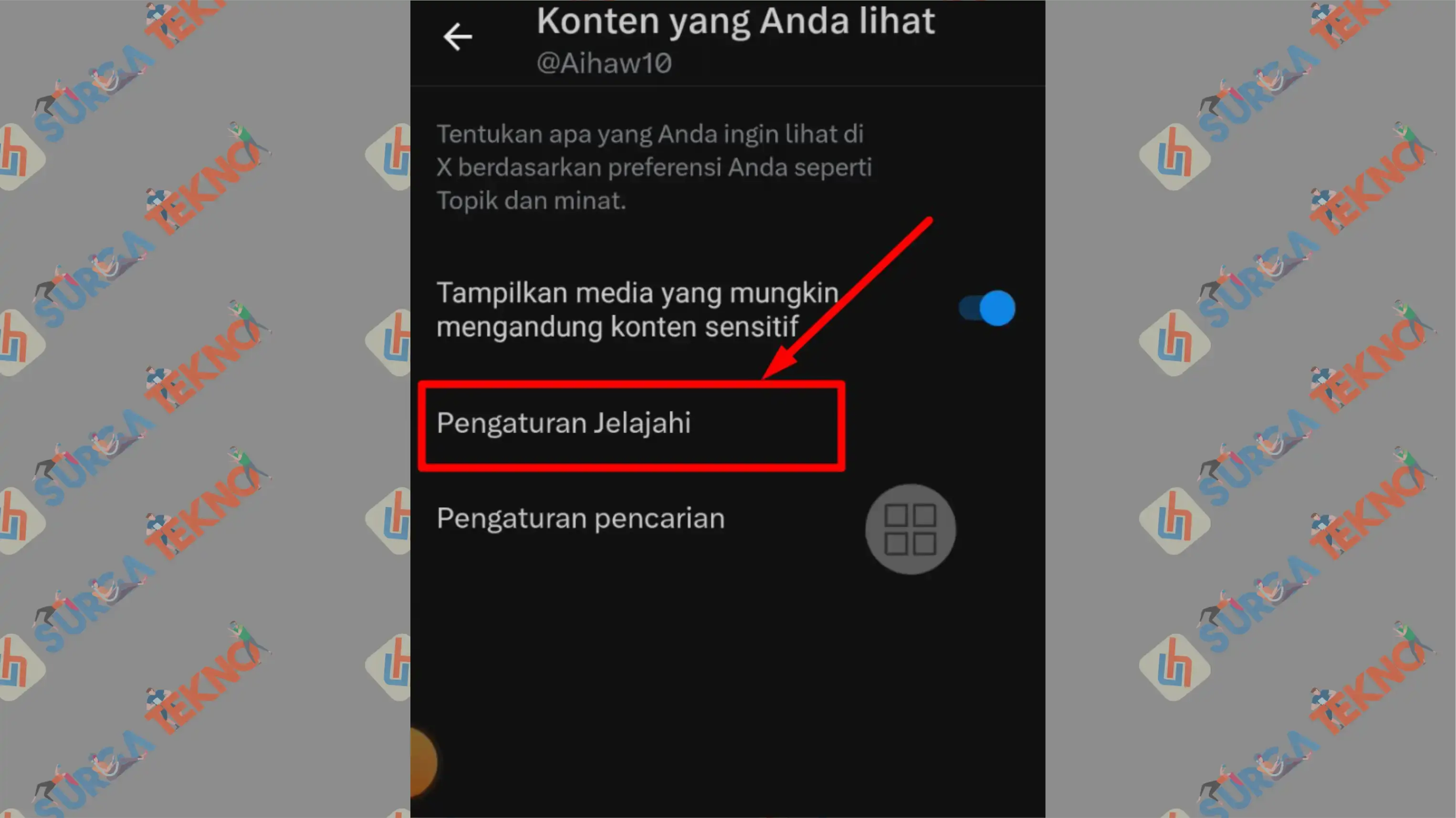 8 Pengaturan Jelajahi - Cara Melihat Konten Sensitif di X (Twitter)