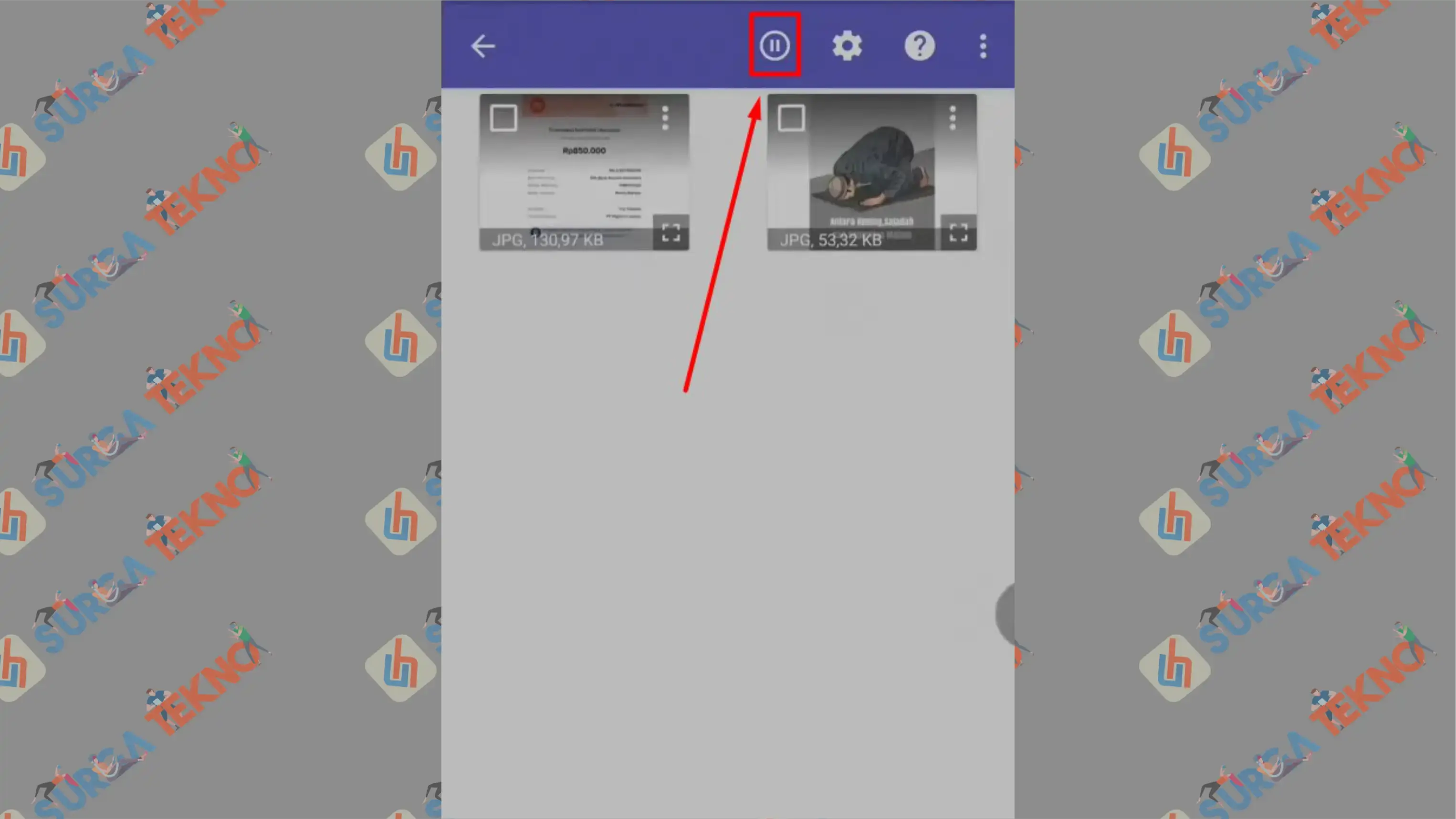 2 Pencet Pause - Cara Mengembalikan Foto  Terhapus di Android