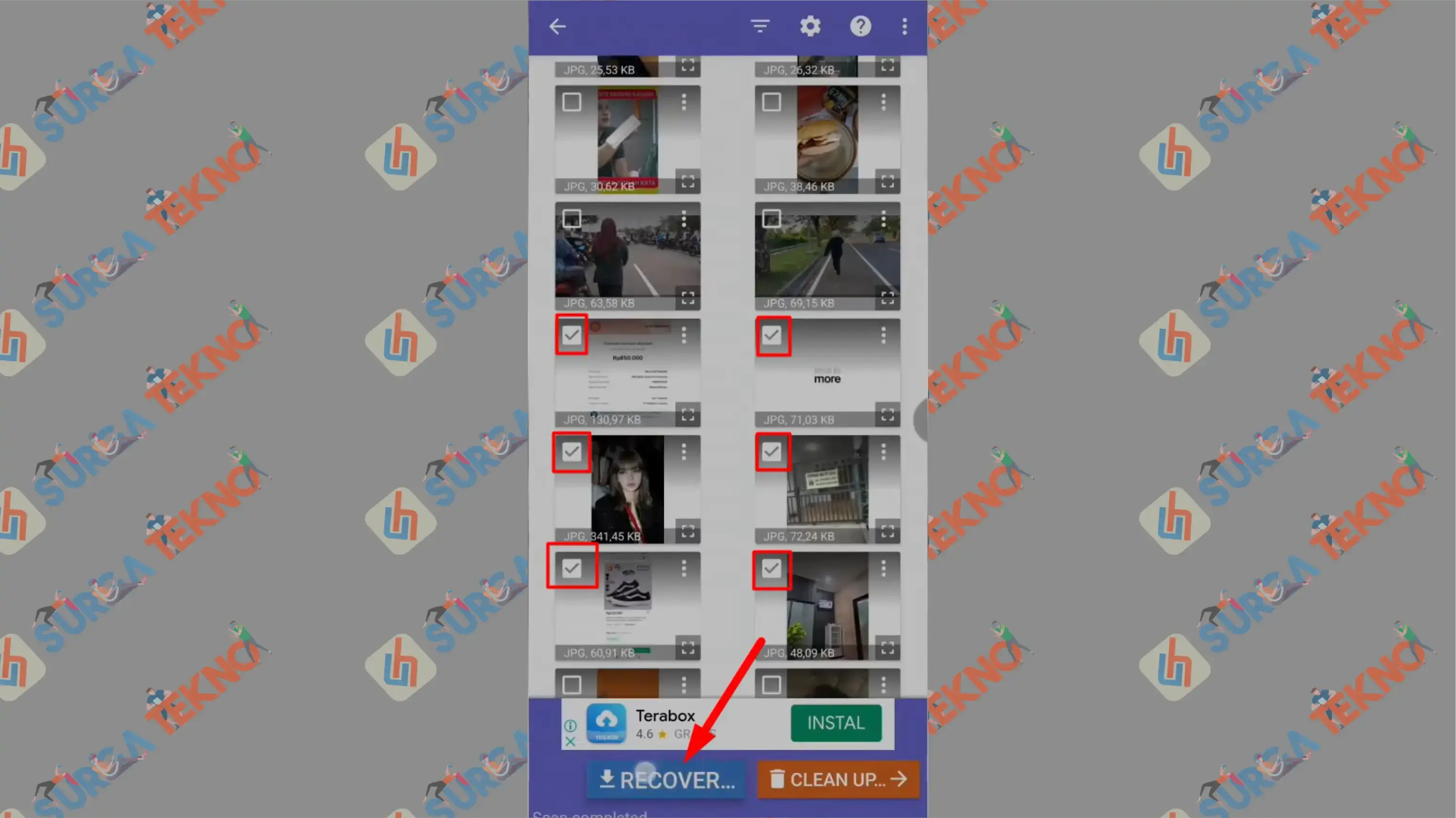 3 Pilih dan Recovery - Cara Mengembalikan Foto  Terhapus di Android