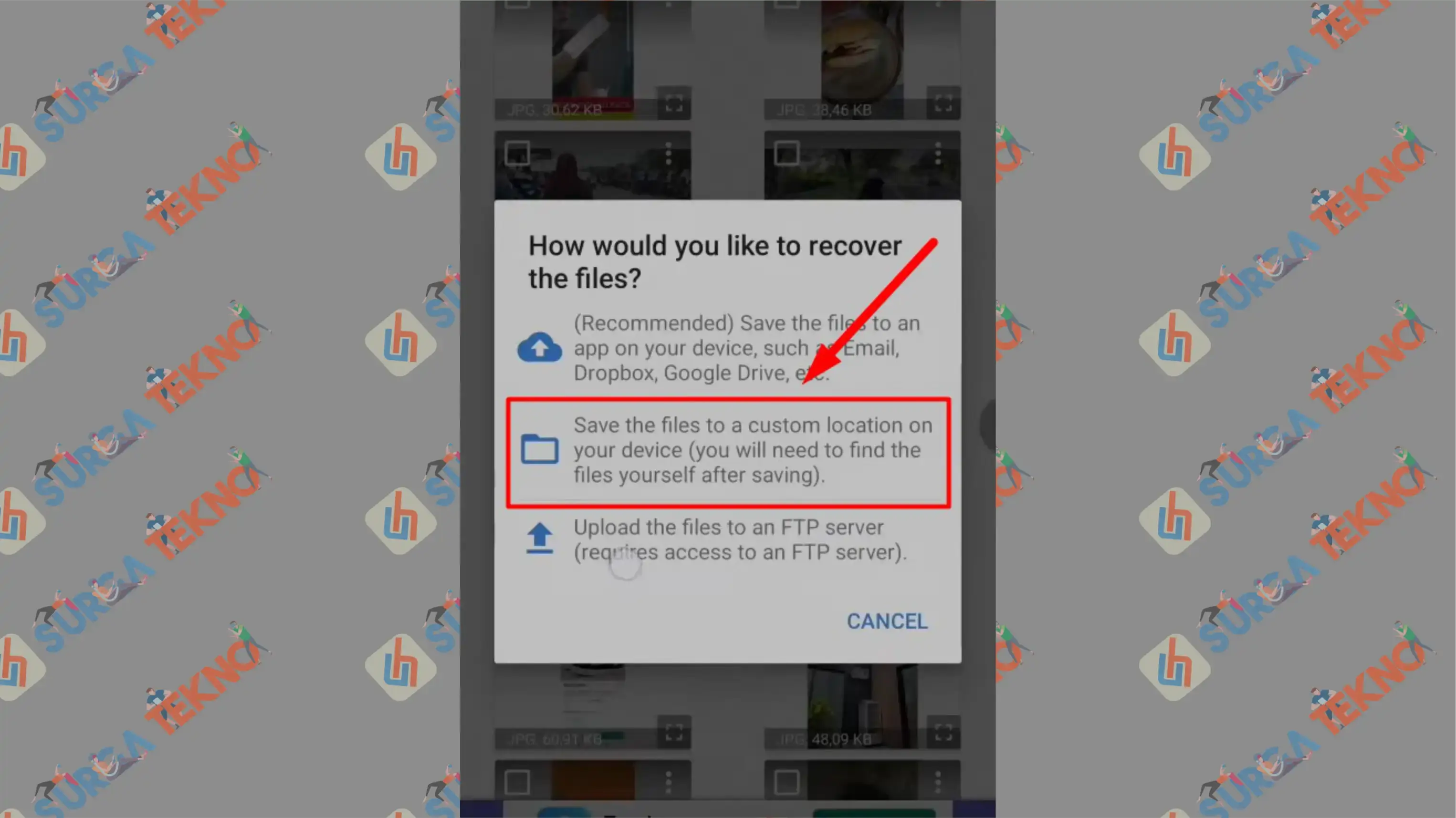 4 Save File to Custom - Cara Mengembalikan Foto  Terhapus di Android