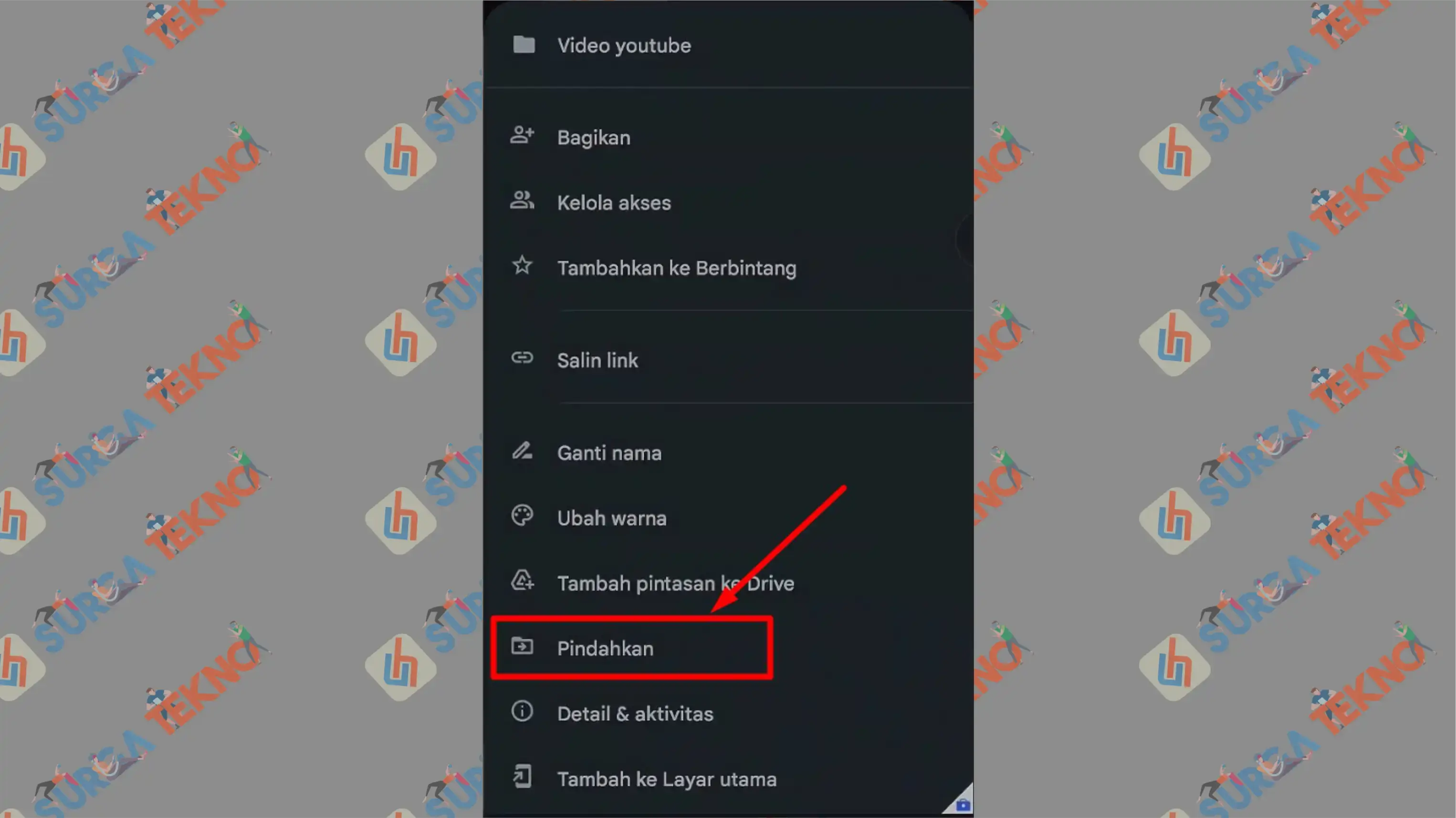 14 Ketuk Pindahkan - Cara Memindahkan File Google Drive ke Akun Google Lain Tanpa Upload Ulang