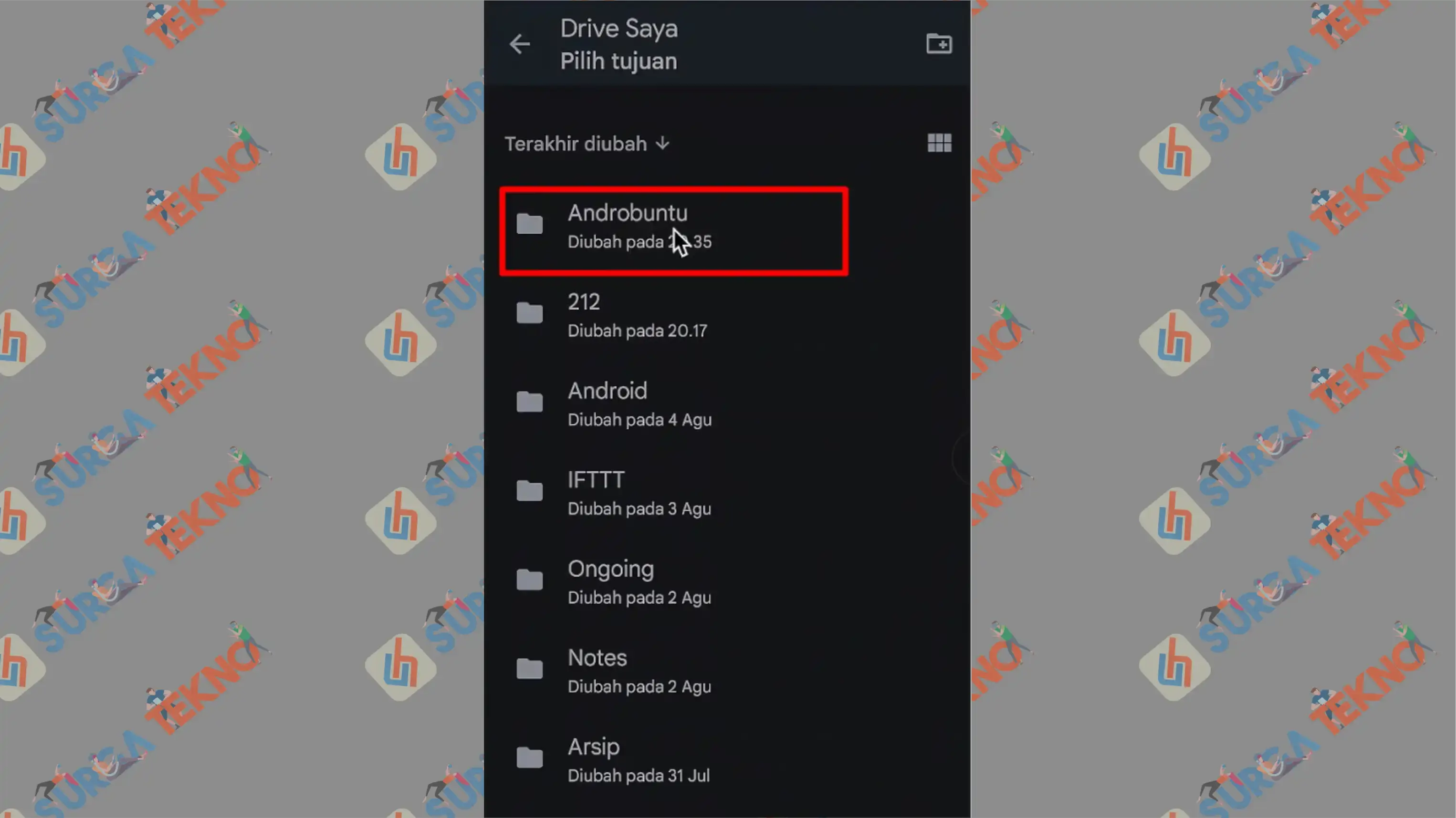 5 Ketuk Folder Baru - Cara Memindahkan File Google Drive ke Akun Google Lain Tanpa Upload Ulang