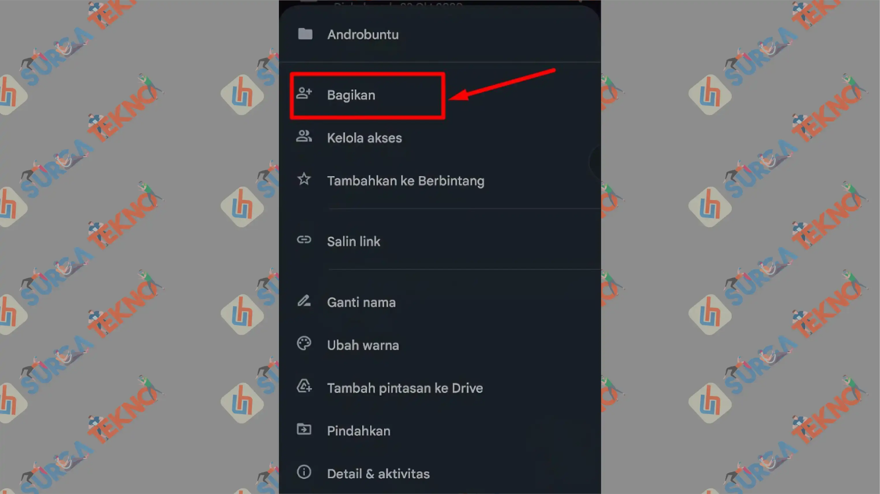 9 Pencet Bagikan - Cara Memindahkan File Google Drive ke Akun Google Lain Tanpa Upload Ulang