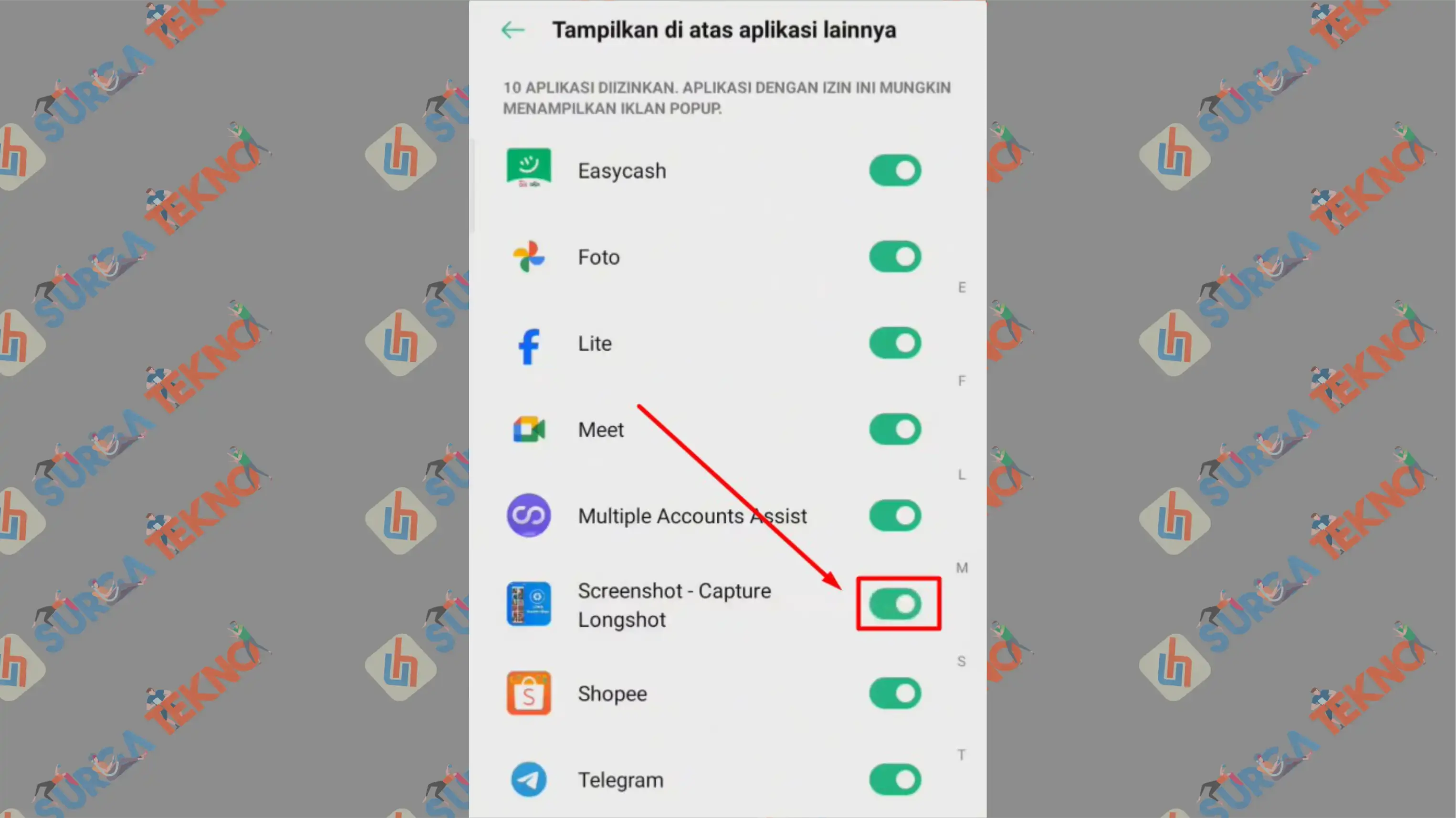 3 Aktifkan Longshot - Cara Screenshot Chat Panjang WhatsApp di Android dan iOS