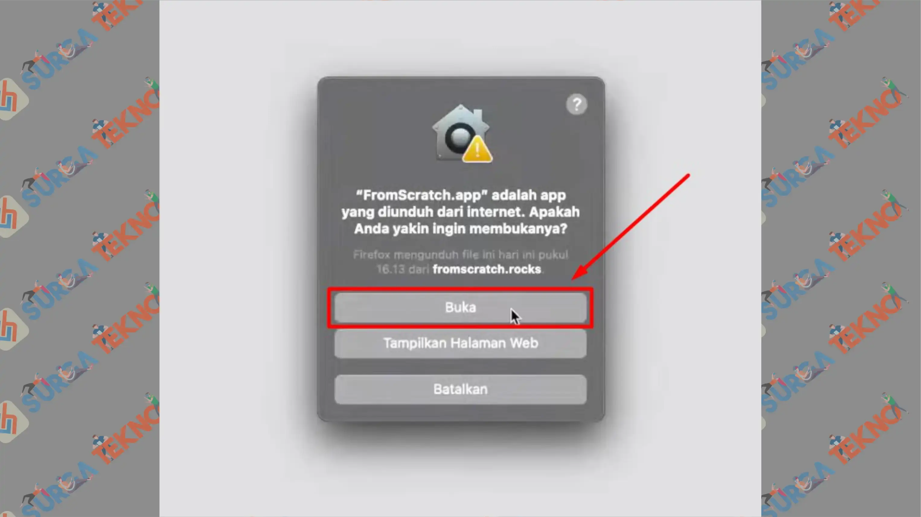 3 Ketuk Tombol Buka - Cara Install Aplikasi Pihak Ketiga di MacBook