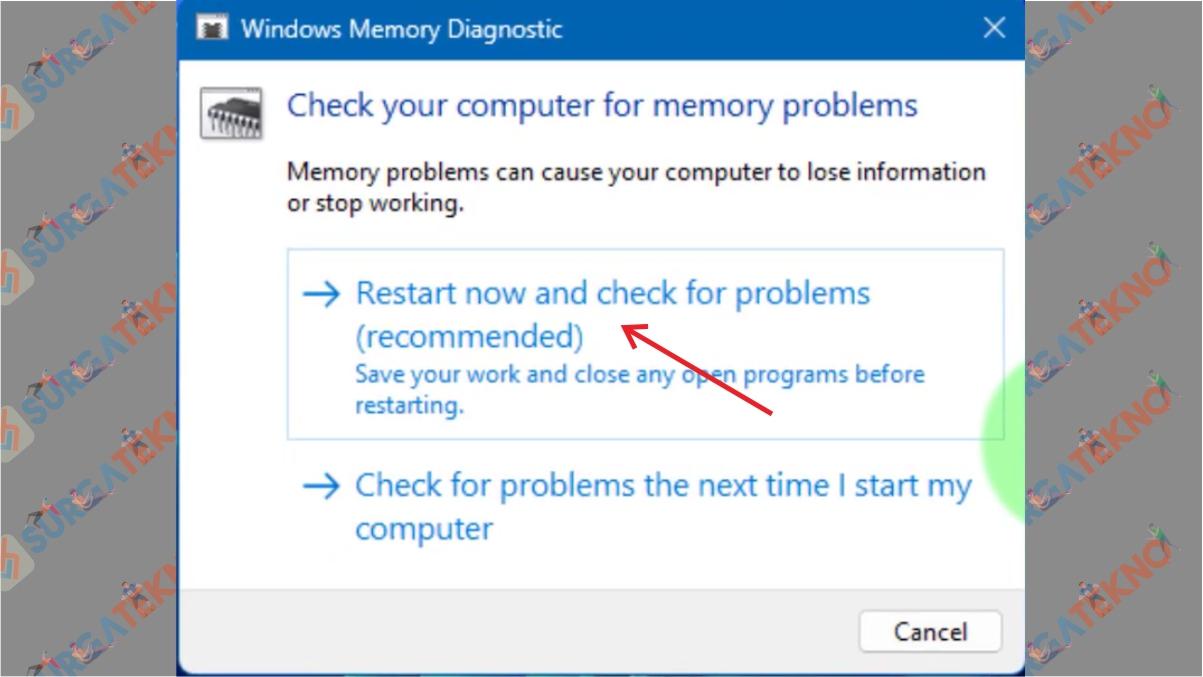 Cara Atasi Video Memory Management Internal (BSOD) di Windows 11 - Jalankan Windows Memory Diagnostic