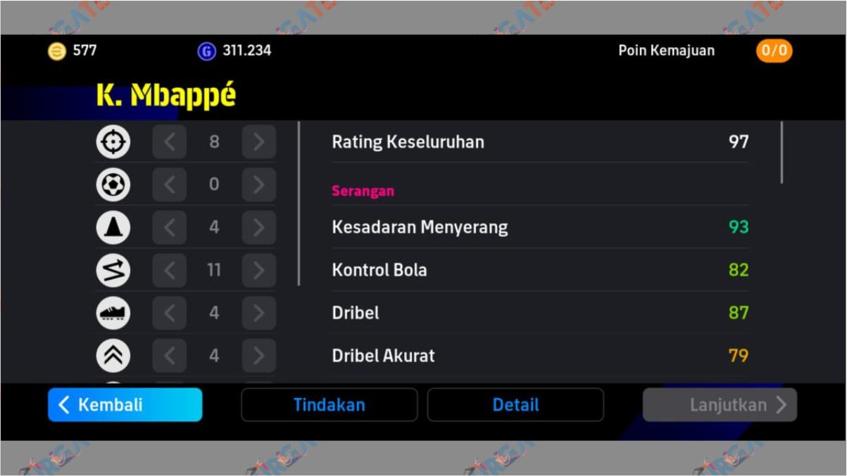 1 Racikan Kylian Mbappe Perancis eFootball 2024