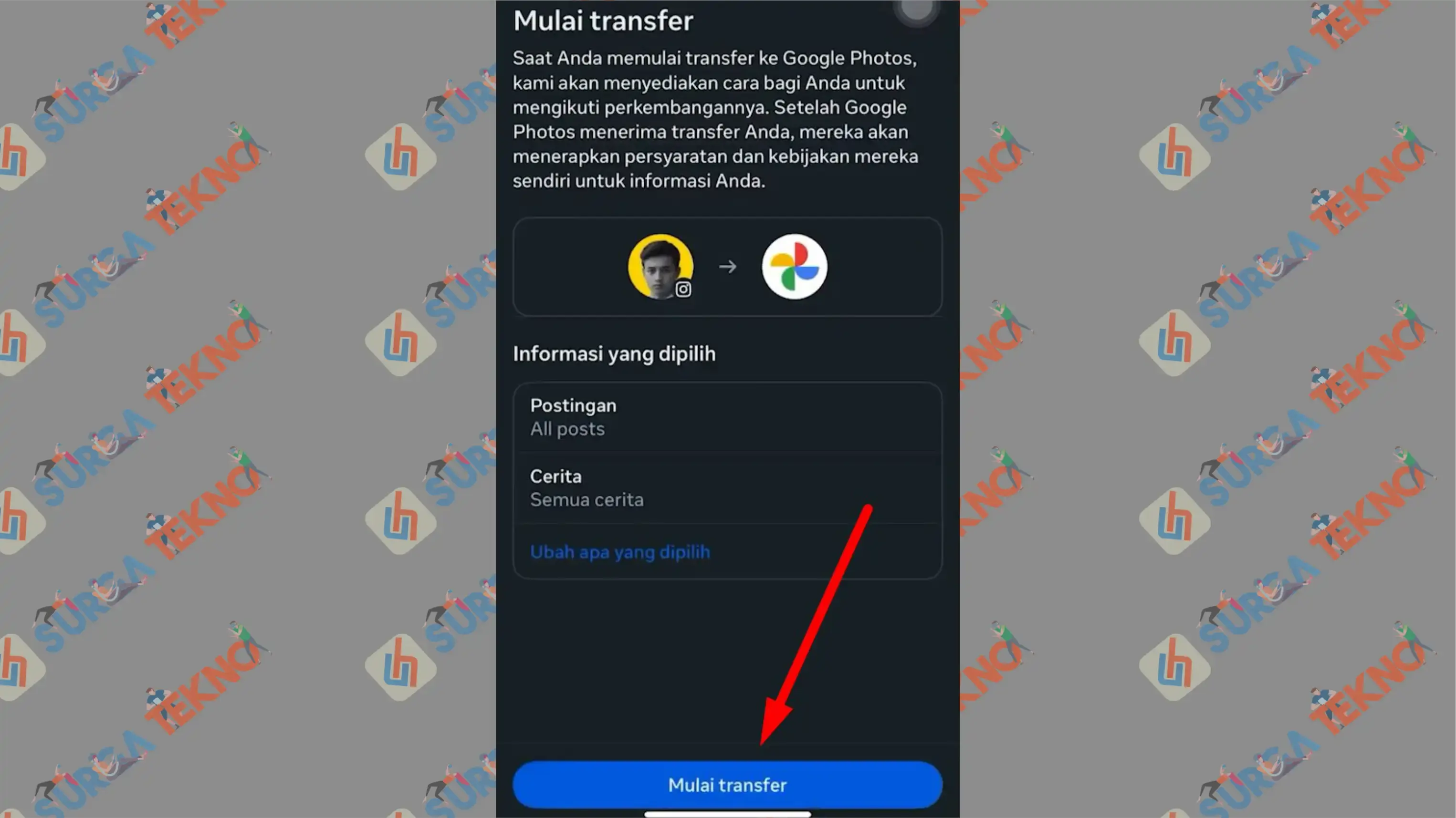 14 Mulai Transfer - Cara Memindahkan Arsip Instagram Ke Google Drive