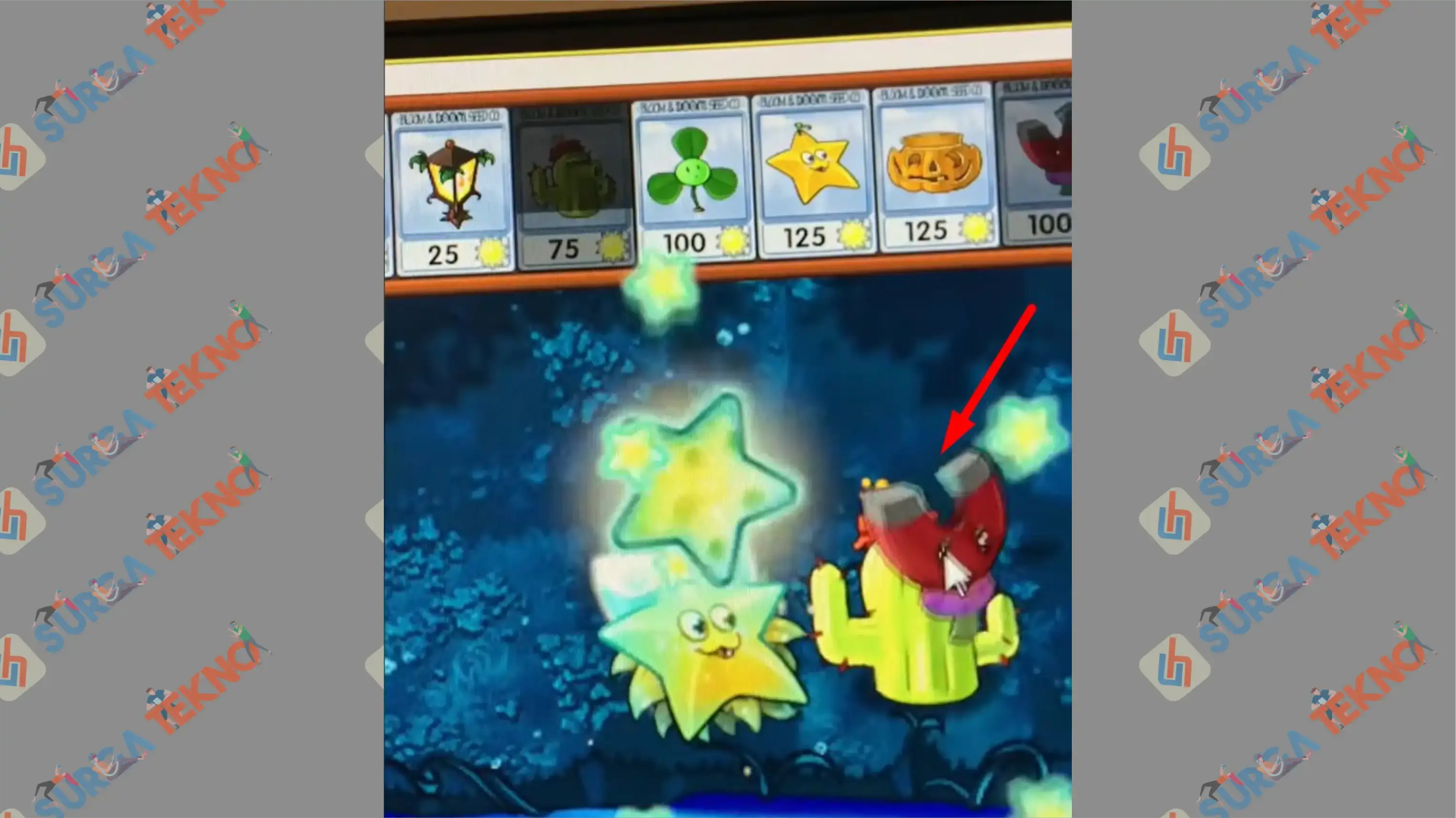 5 Gabungkan Kaktus dengan Magnet - Cara Membuat King Bintang di Plants vs Zombie Fusion